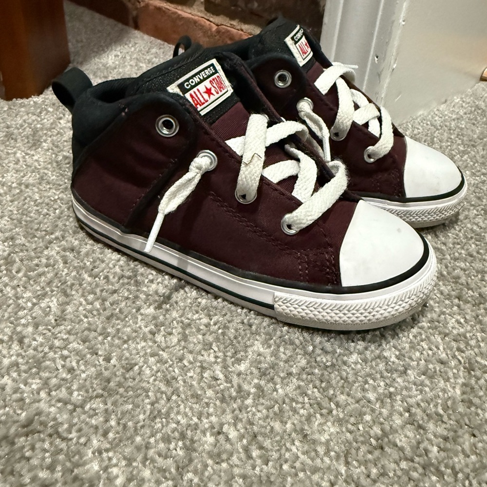 Converse Kids' Burgundy and‎ White Sneakers